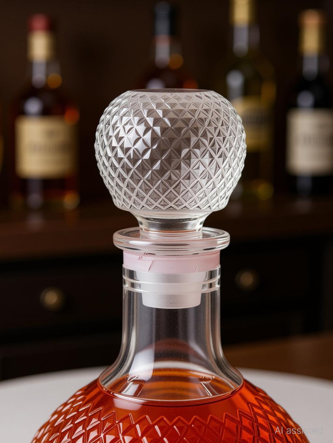 Image of GOLDFINCH Round Ball Shape Whiskey Wine Beer Brandy Water Champagne Decanter Whisky, Wine, Vodka, Liquer, Scotch Decanter (Glass, 33 oz)