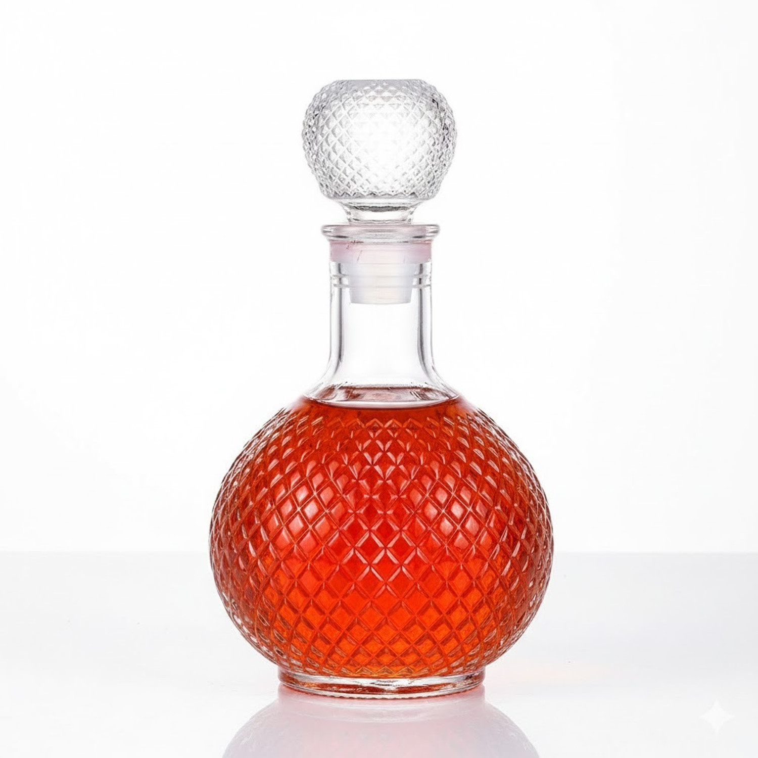 Image of GOLDFINCH Round Ball Shape Whiskey Wine Beer Brandy Water Champagne Decanter Whisky, Wine, Vodka, Liquer, Scotch Decanter (Glass, 33 oz)