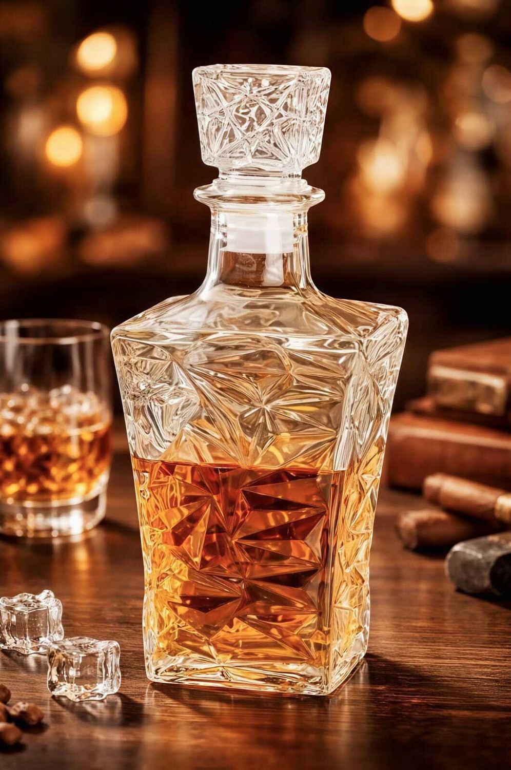 Image of AVGLASSSTORE 1000ml whisky decanter Serving whiskey, scotch, wine, and other spirits Decanter (Glass, 33.814 oz)
