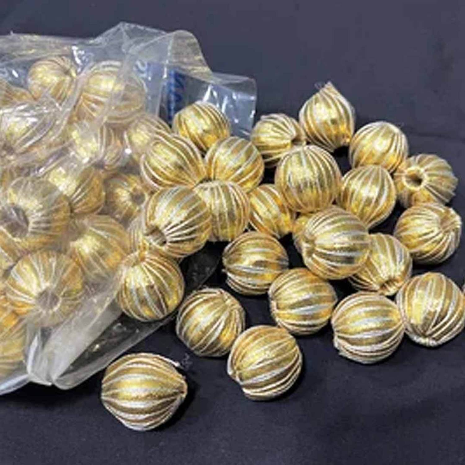 ADIKALA Golden Big Size Gota Beads Pack Of 20