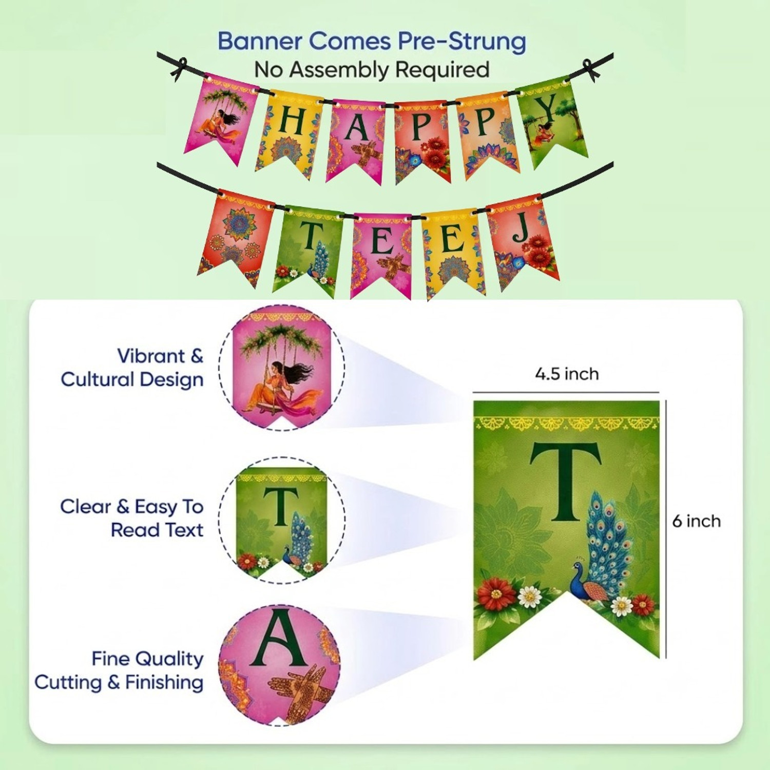 Image of PARTY BOX Multicolor Happy teej Decoration