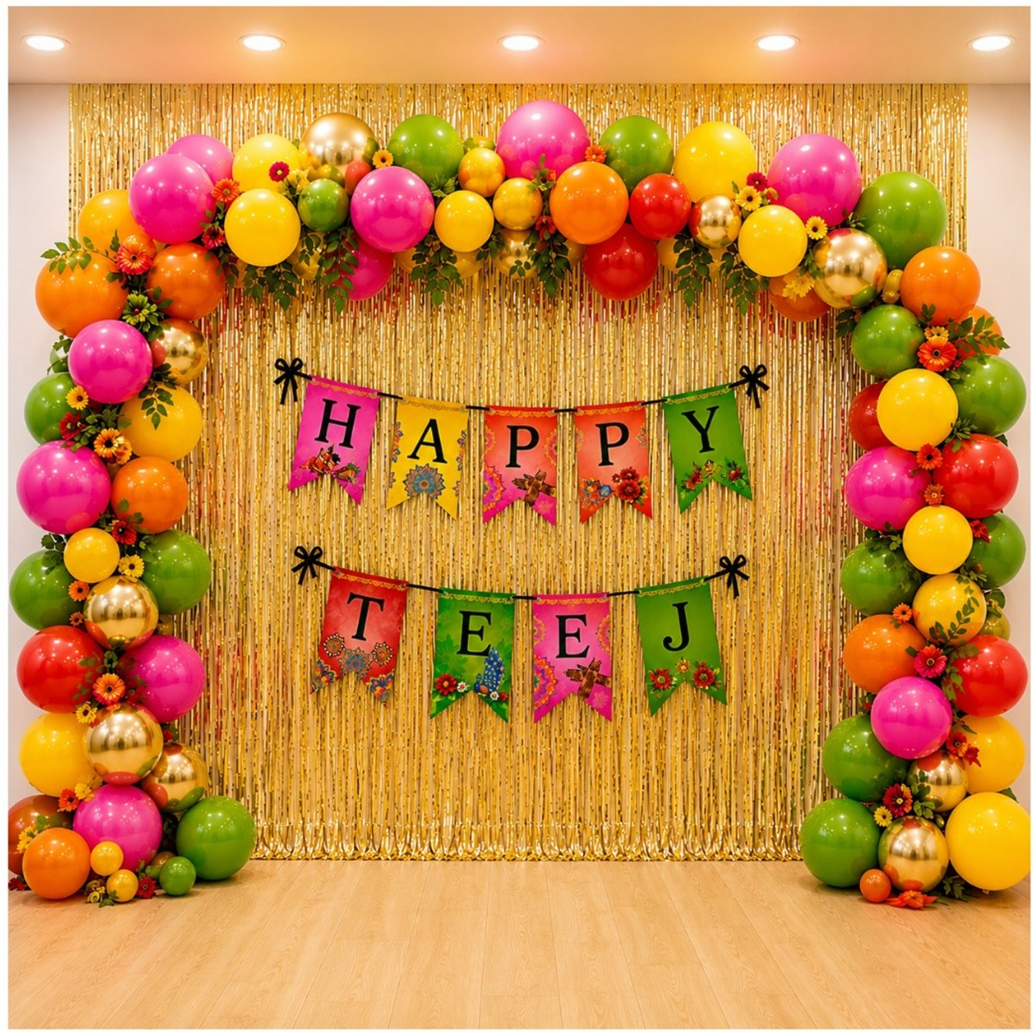 Image of PARTY BOX Multicolor Happy teej Decoration