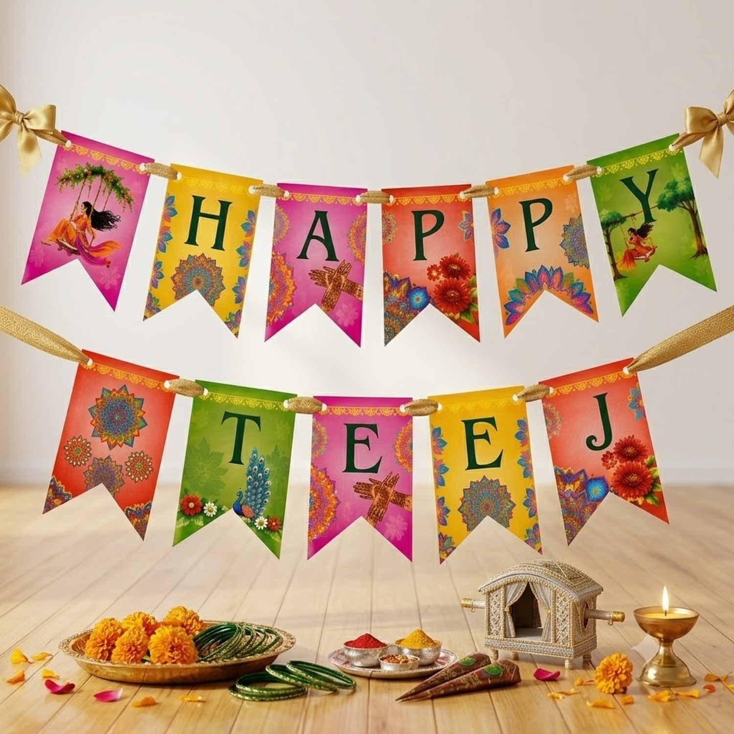 Image of PARTY BOX Multicolor Happy teej Decoration