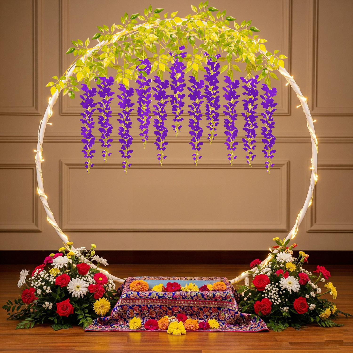 Image of specialyou.in Multicolor Ganpati Decoration PVC Pipe Stand - Ganpati Decoration Mandap Set