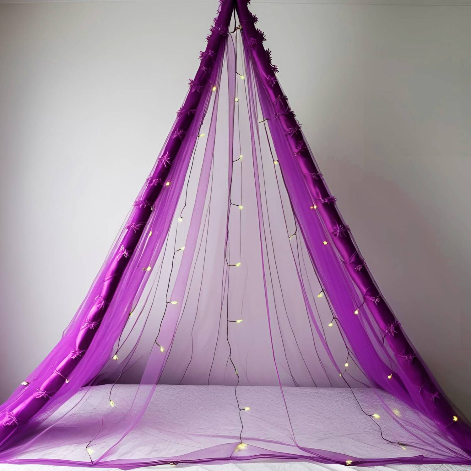 1iAM Purple 1pc Decoration Net (16.4x4.9ft) & 1pc Rice Light (34ft 38 Bulbs) Combo Package