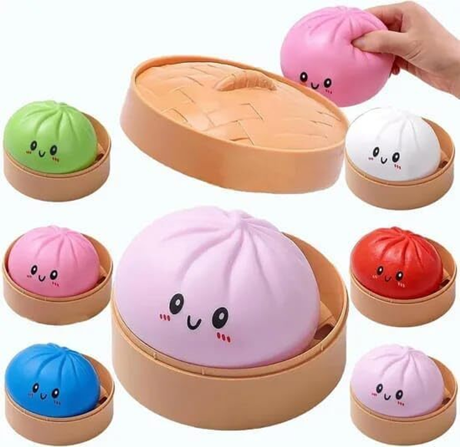 KVVTRADES Dumpling Squishy Mystery Box, Dumplings Stress Balls Dumplings Stress Balls Gag Toy