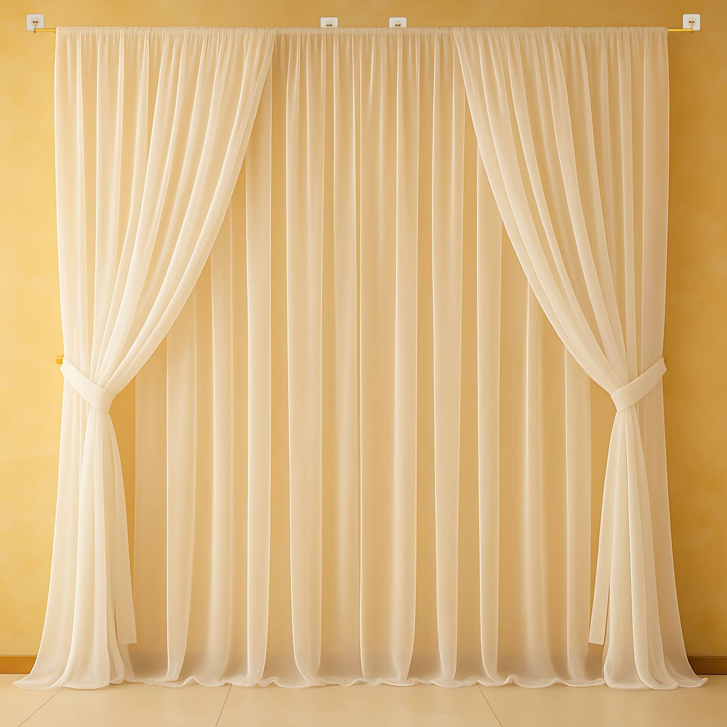 1iAM White Stitched Decoration Net Set of 10 | For Birthday Party,Anniversary Backdrop Item