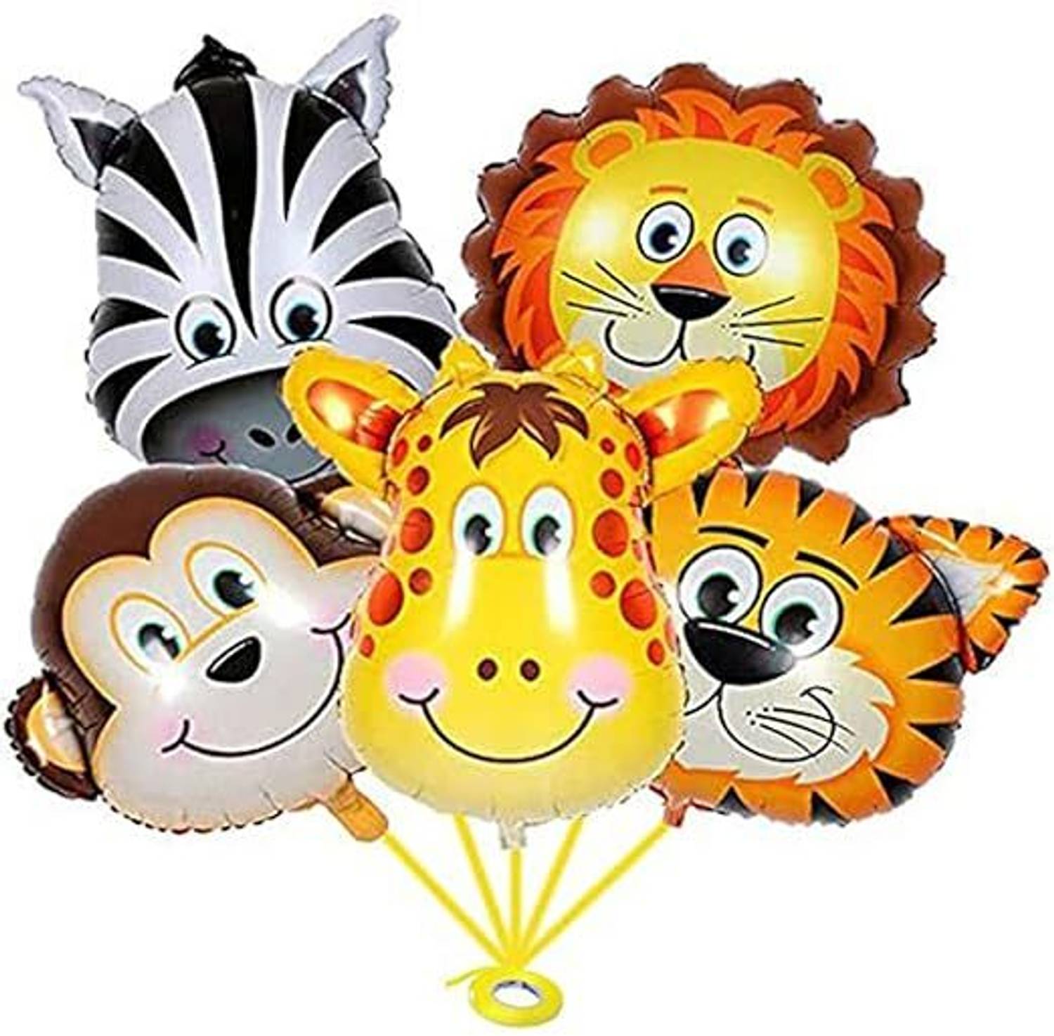 ANILOONS Solid Jungle Safari Theme Birthday Decoration 5Pcs Set. Balloon