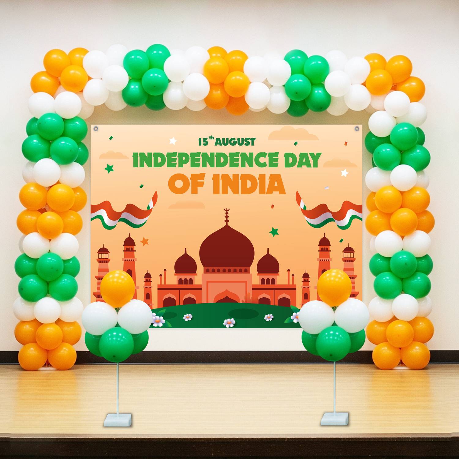 1iAM Multicolor Independence Day wall Decoration Items Pack of 152-1 Flex,Balloons for Office
