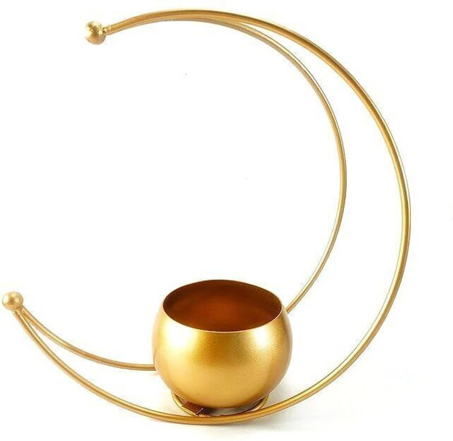 Brassz Design Studio Moon Planter Pot for Indoor Plants, Flowers and Home Decor Iron Decorative Platter