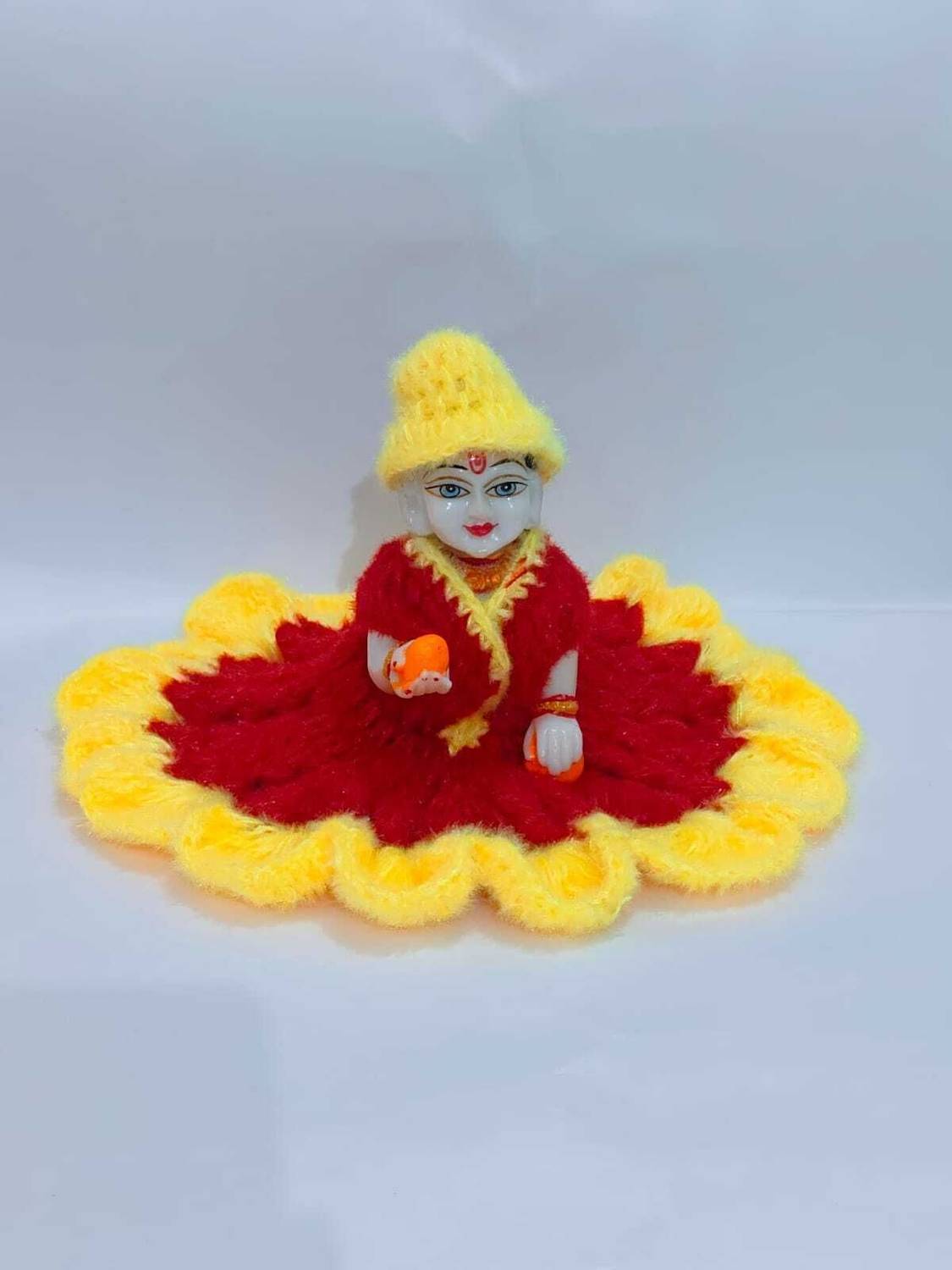 buyagain Size3 NO. woolen winter poshak with cap handmade Laddu Gopal Winter SET Dress