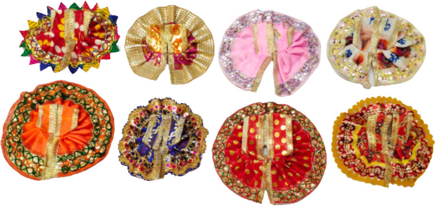 ARISERS Laddu Gopal Dress Set for God Krishna Poshak Mix Colors Size: 2 no.: 6pcs Dress