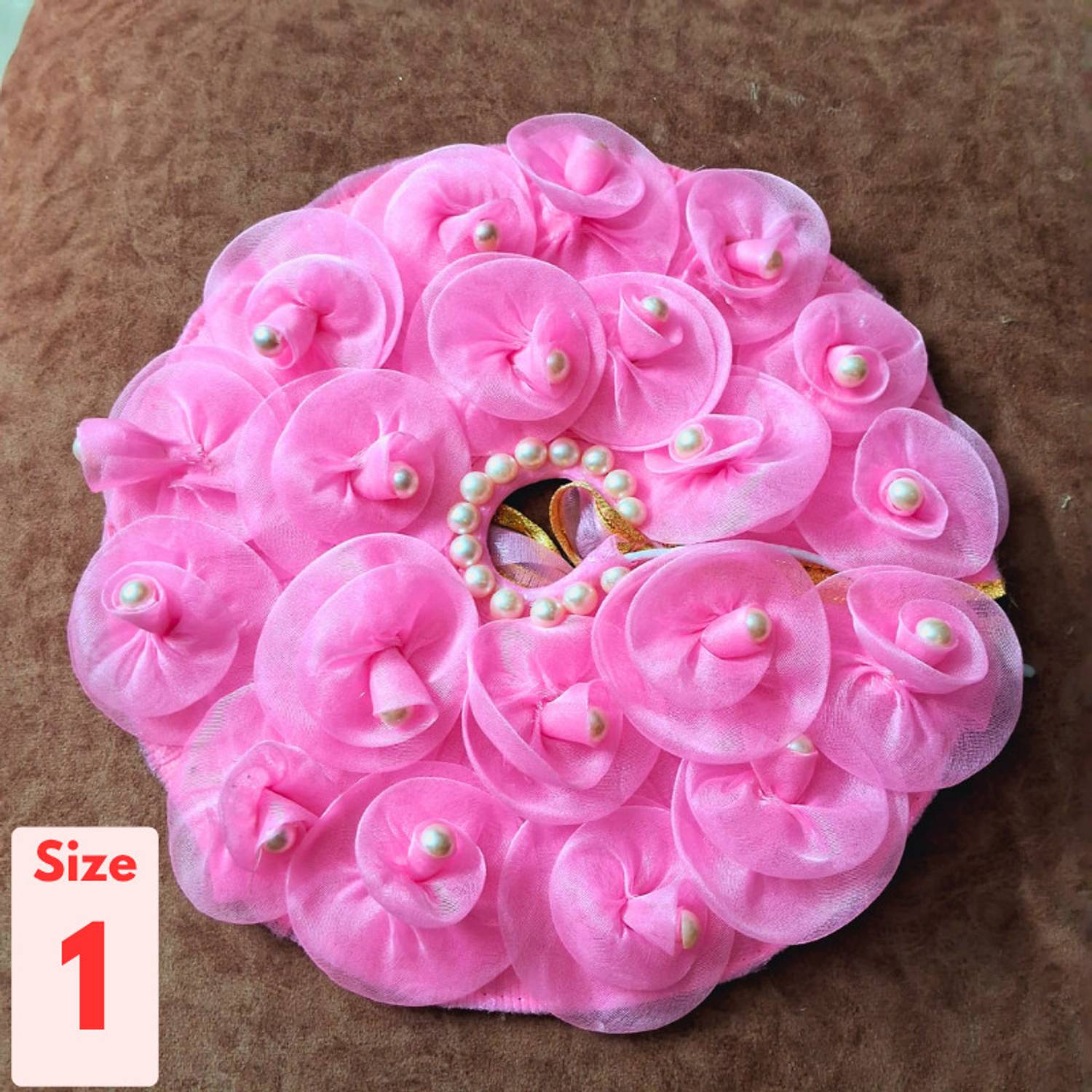 99POSHAK Size 01 Kanha Ji Dress for Janmashtami Pink Flower with Pagdi Dress