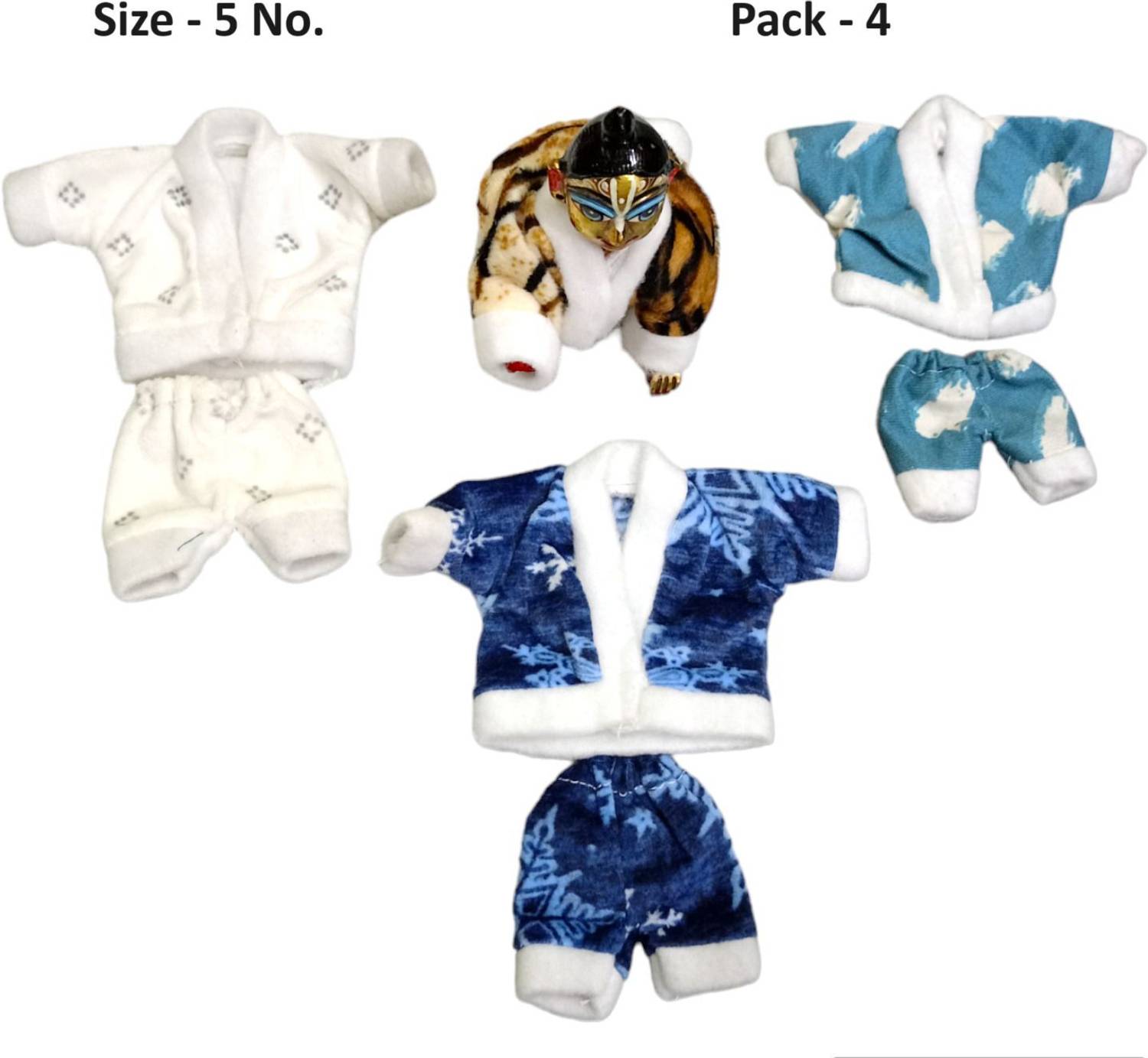 DivyaDrush 5 NO Laddu Gopal Ji Winter Wear Night Suit Fancy Set (Random Color) Dress