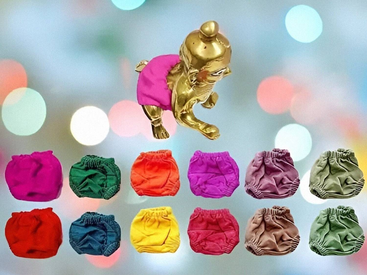 ARISERS Laddu Gopal Ji Nappy (CHADDI), Multicolor Size_0,1no. Pack Of 12 Dress