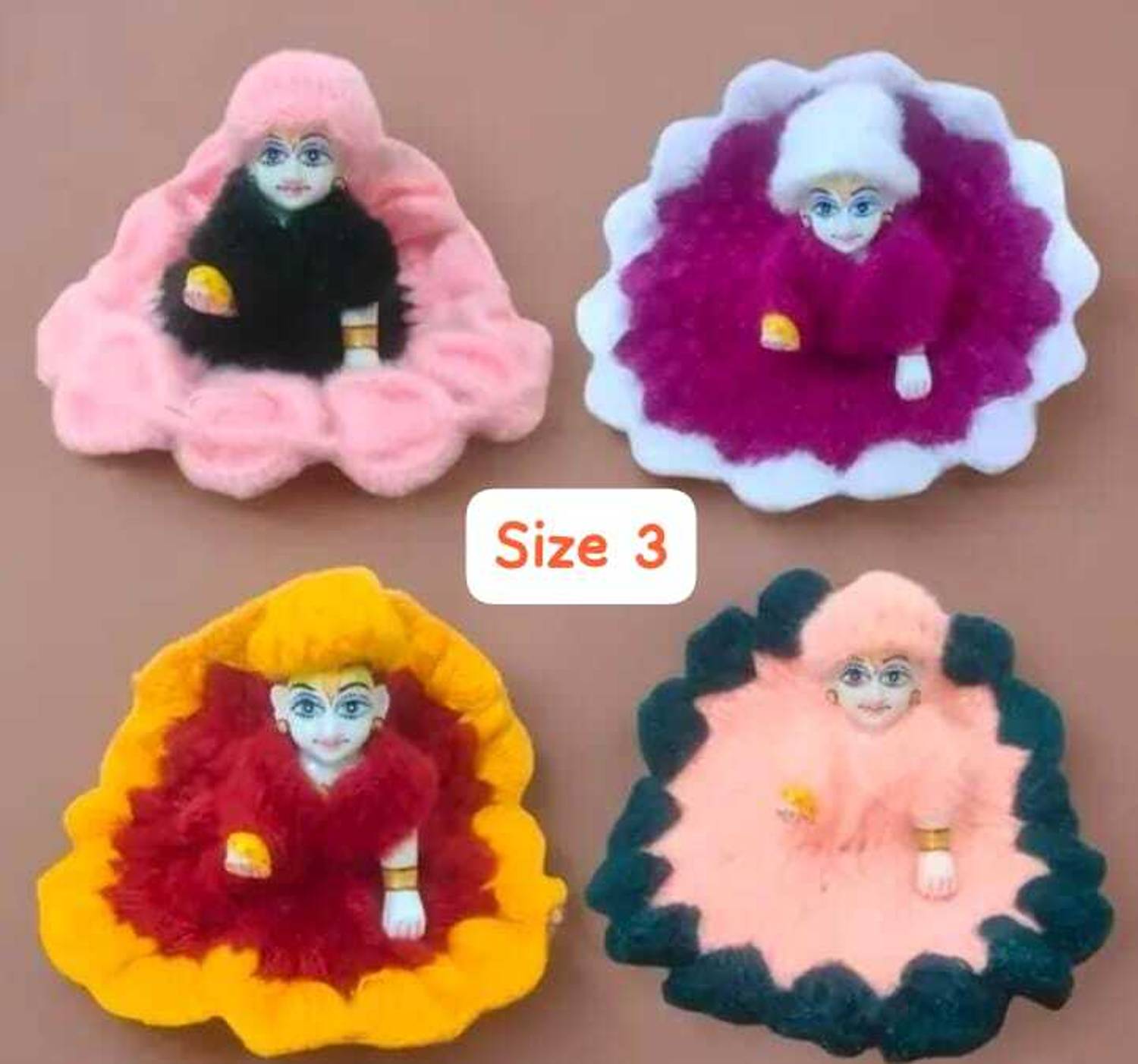 Anyfashion Laddu Gopal Woolen Dress Size 3 Krishna Dress Winter Designer Dress Mix Colour Dress