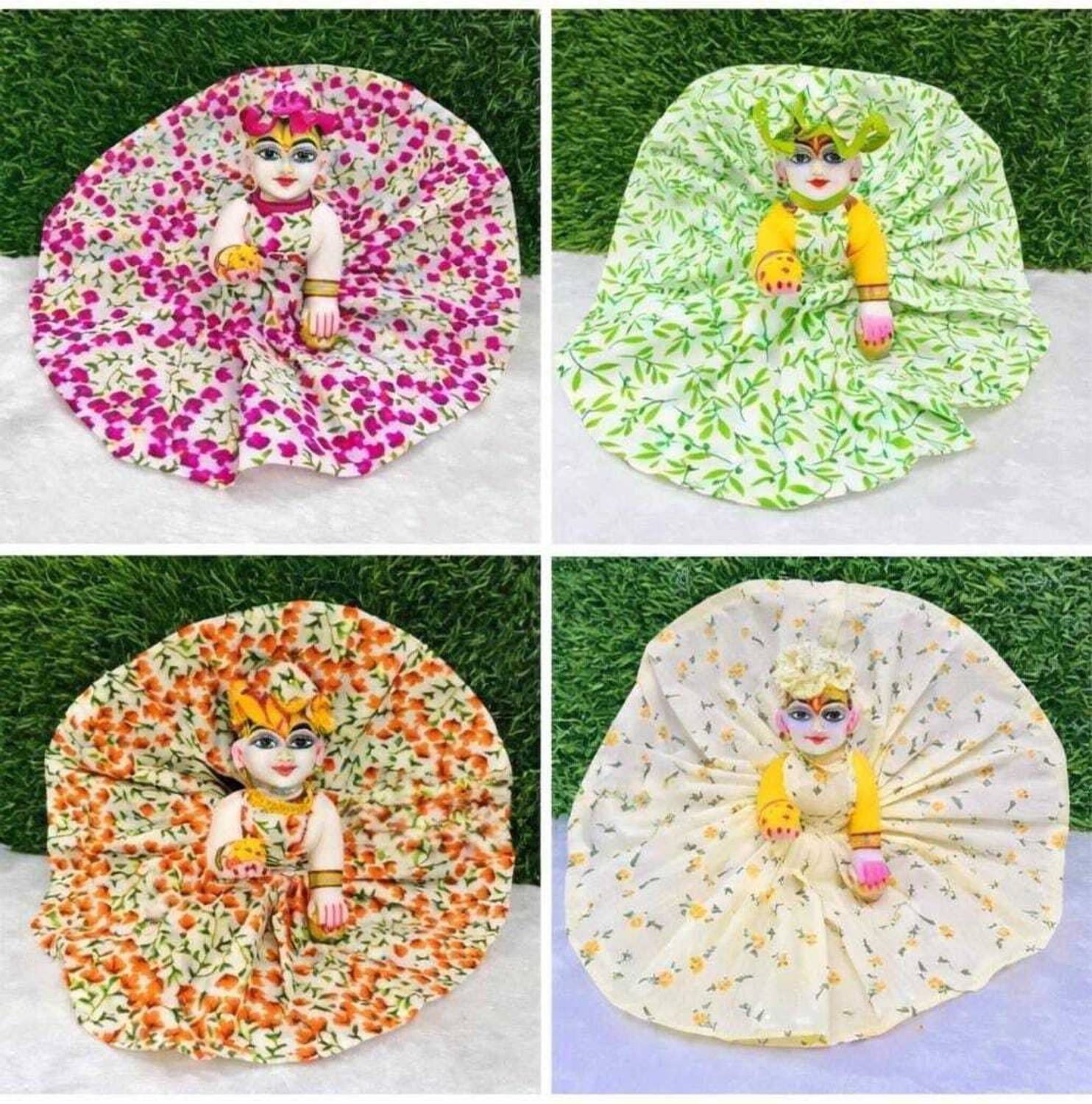 krishna shop zone Size-2, Pack of 4, Laddu Gopal Ji Summer Fancy Cotton Dress, Random Colours & Design Dress