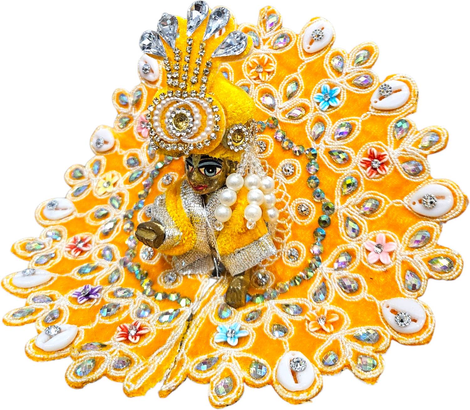 DivyaDrush 1 NO Laddu Gopal Ji Thakur Ji Beautiful Designer Yellow with Pagdi Dress
