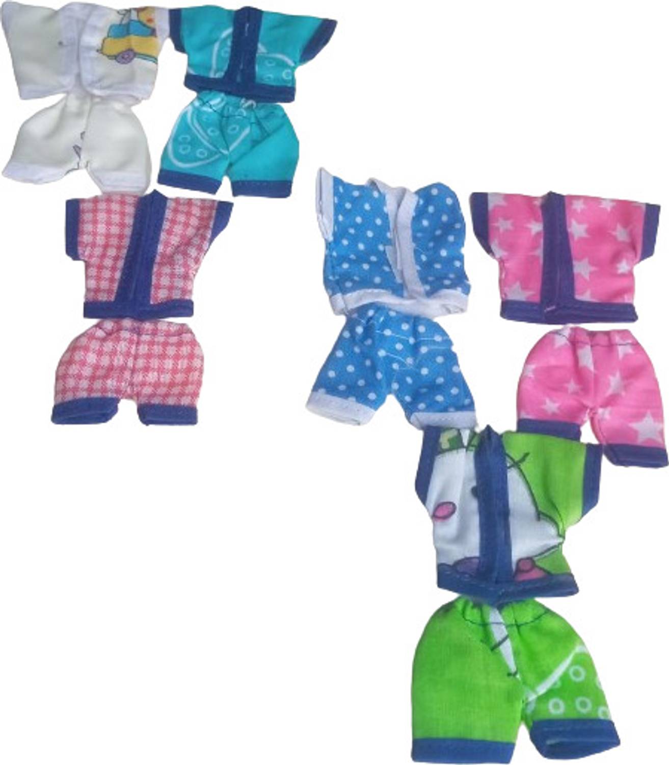 Kanha set of 6 Laddu Gopal g cotton night suit , nikkar suit{size 4}any print color Dress