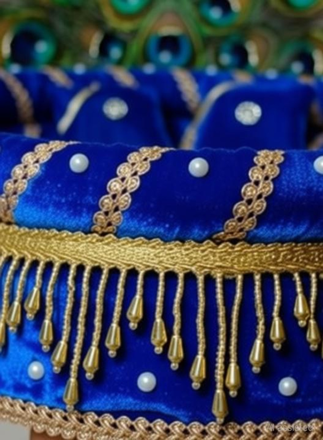Image of Radhey creation mart Laddu gopal blue layer singhasan (size5-8) Dress
