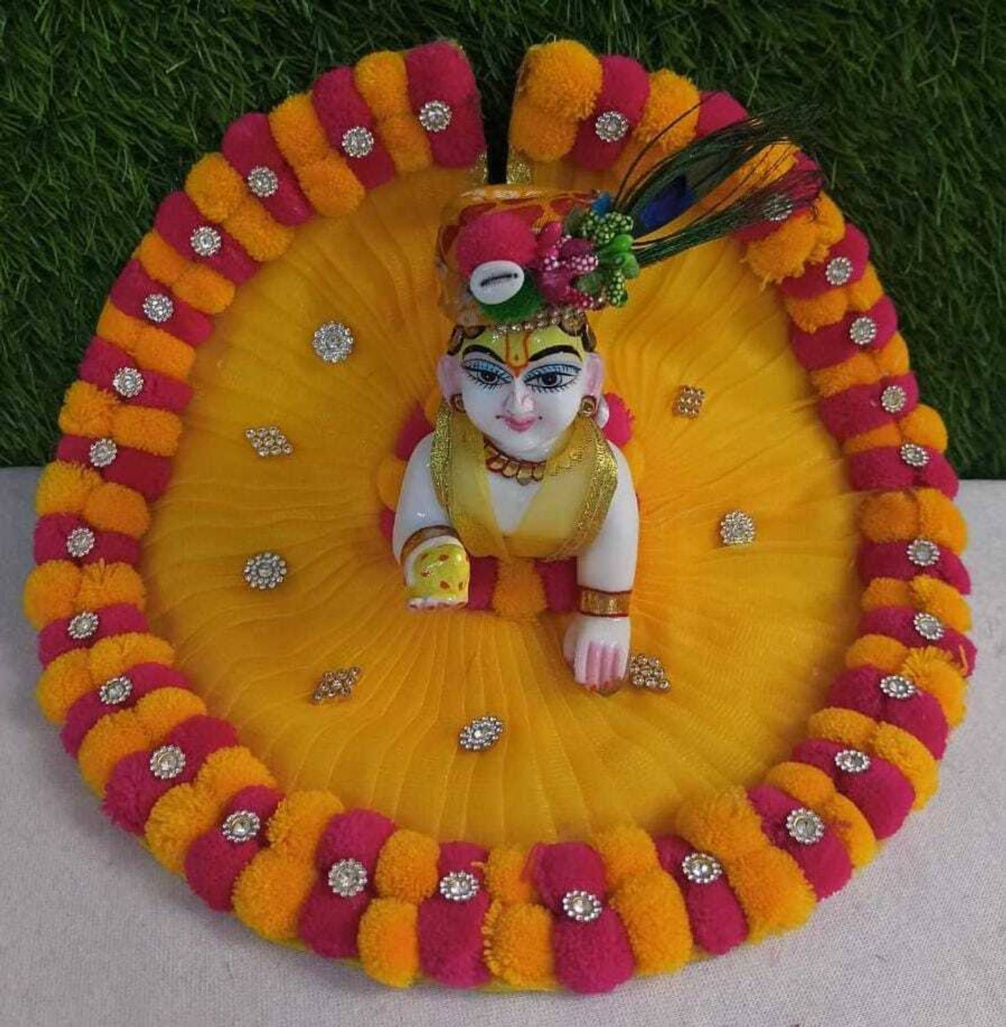 Kanha laddu gopal special fancy heavy yellow dress [size 0to1] Dress