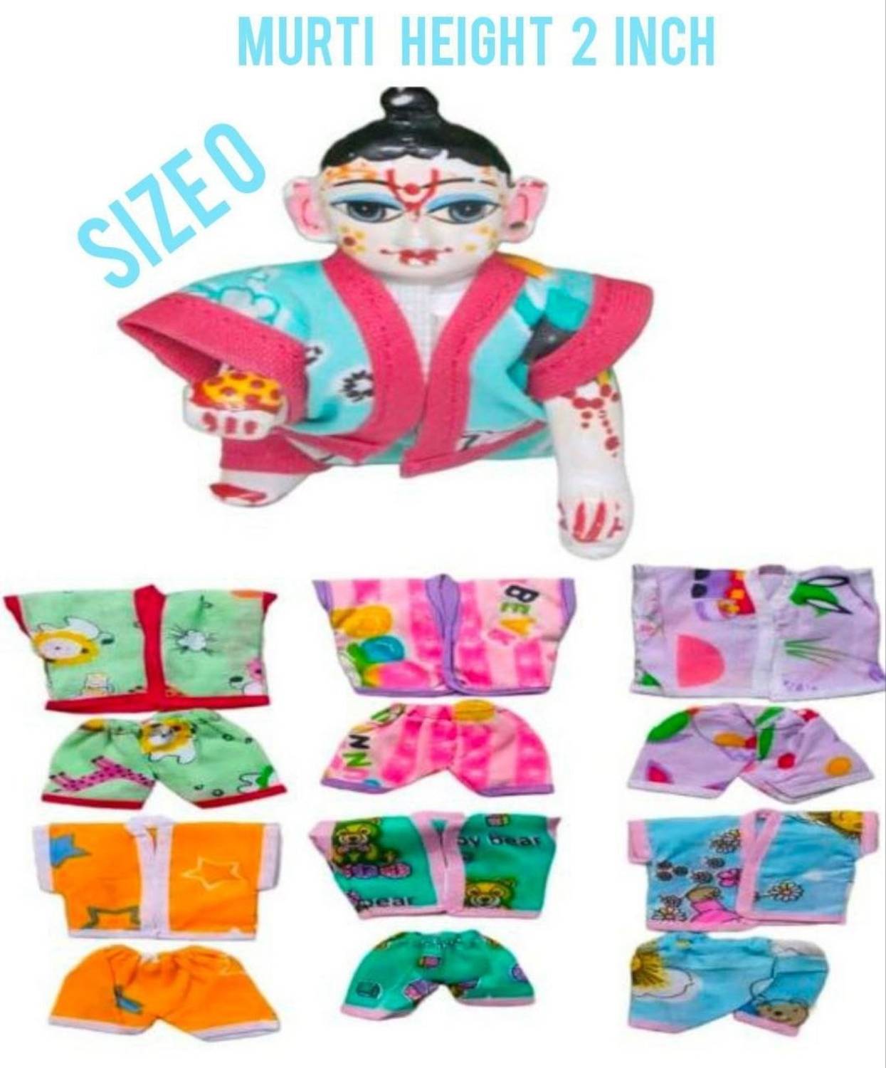 Anyfashion 6 Night Dresses for Laddu Gopal (size 0) Murti height 2 inch Dress