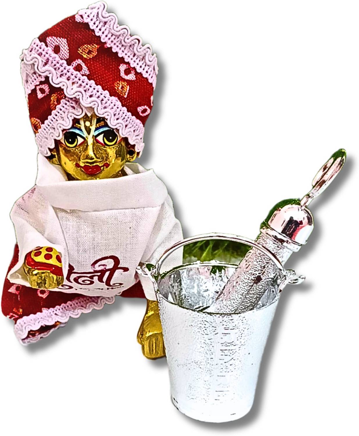 KRISHNA COLLECTION HUB Size2, Laddu Gopal Holi Special Printed Cotton Dress with Balti Pichkari Dress
