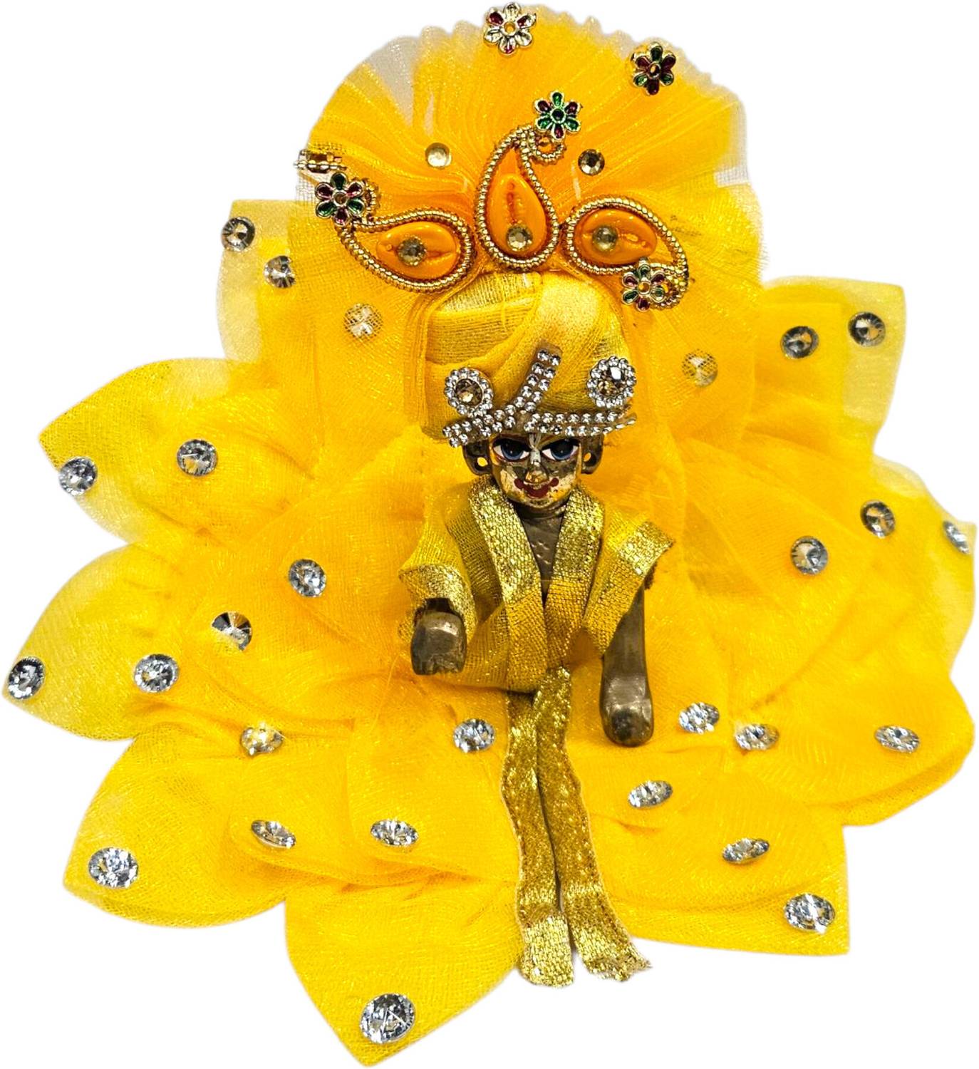 DivyaDrush 2 No Laddu Gopal Ji Thakur Ji Kanha ji Yellow Dress with Pagdi Dress
