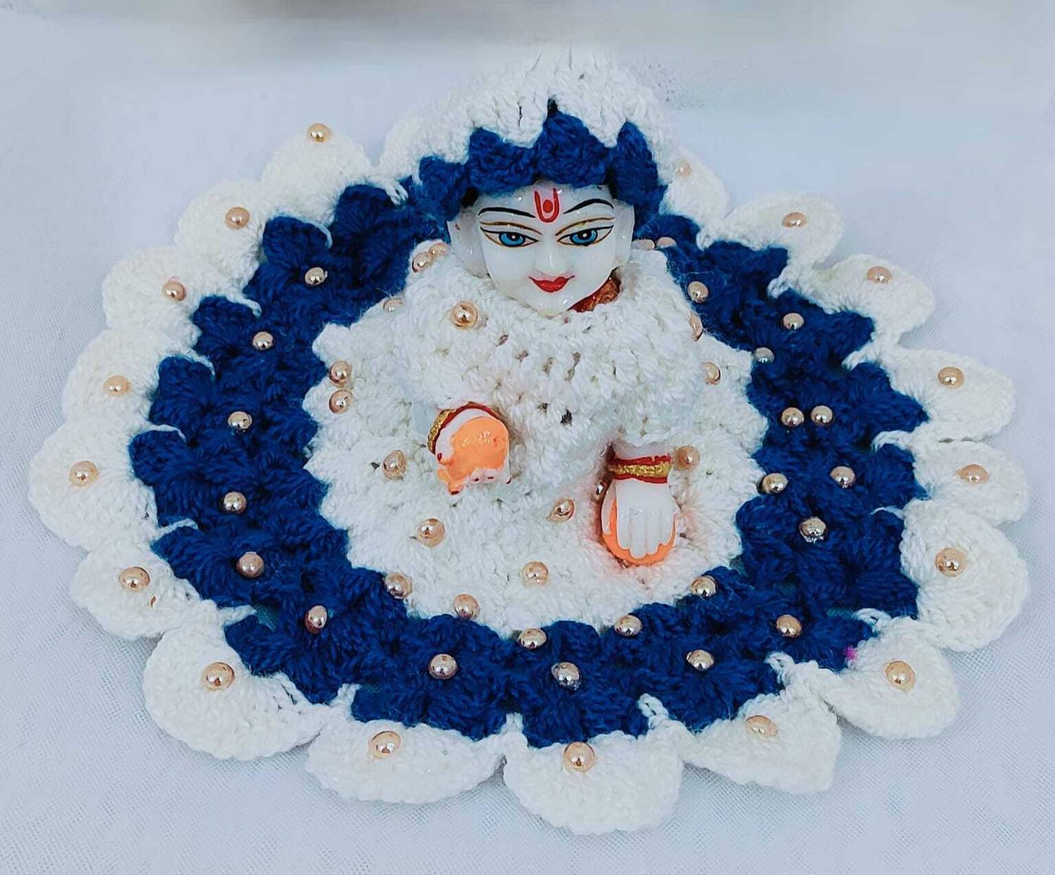 buyagain 2 no.laddu gopal winter woolen stone poshak with cap (sweater + cap Multicolour Dress