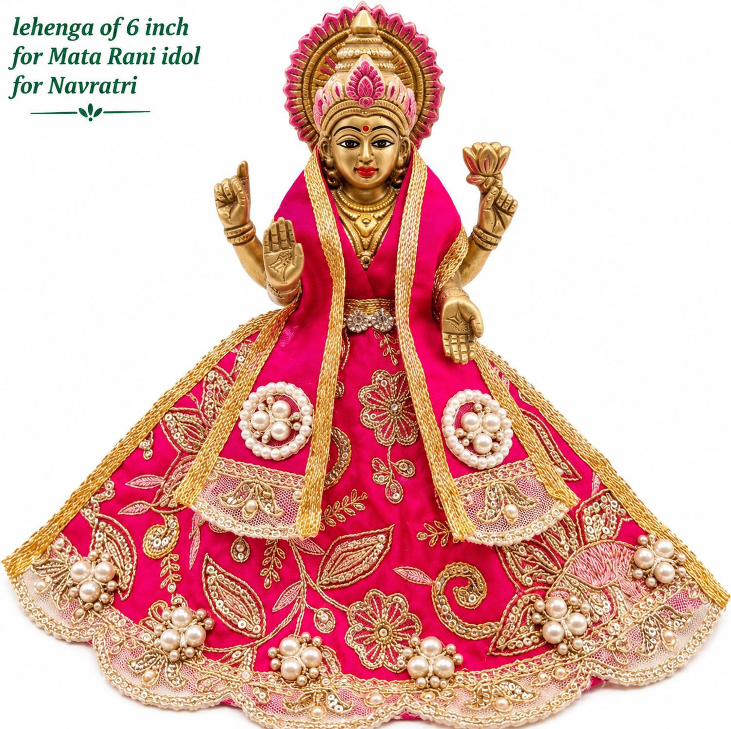 samdiva Mata Rani 6 inches Poshaak for Navratri—Fancy Dress