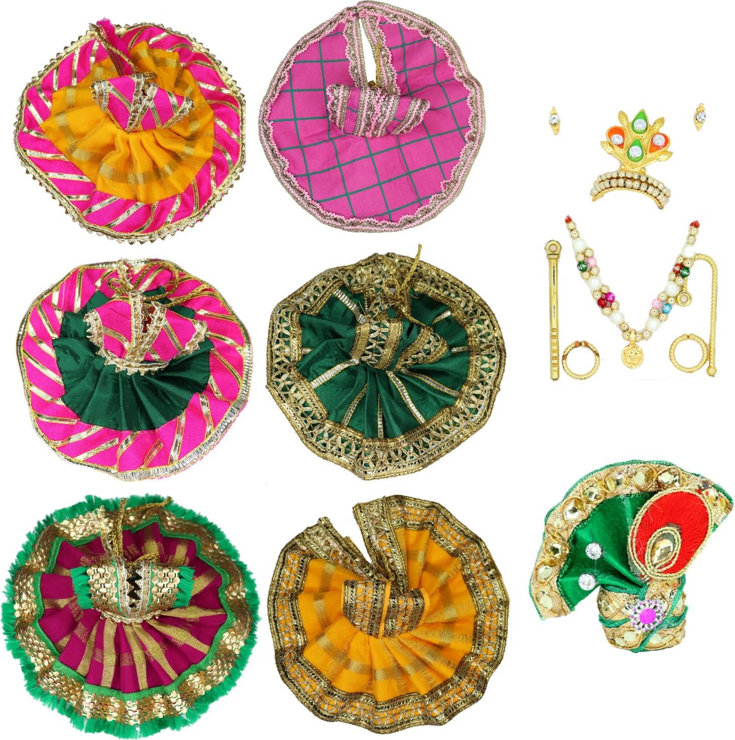 APNAA Agency Stylish Bal Gopal, Kanha Ji, Thakur ji, Laddu Gopal Dress ( 1 Pugdi) Dress