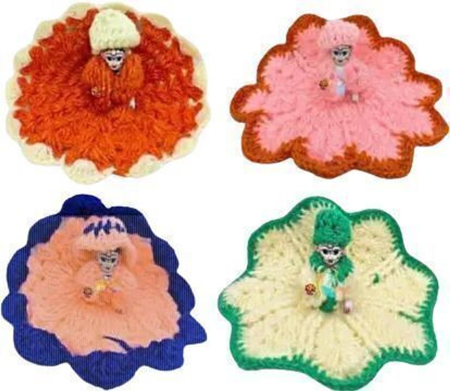 tilak shringar set of 4 laddu gopal g winter special woolen dress with cap(size1)(random color) Dress