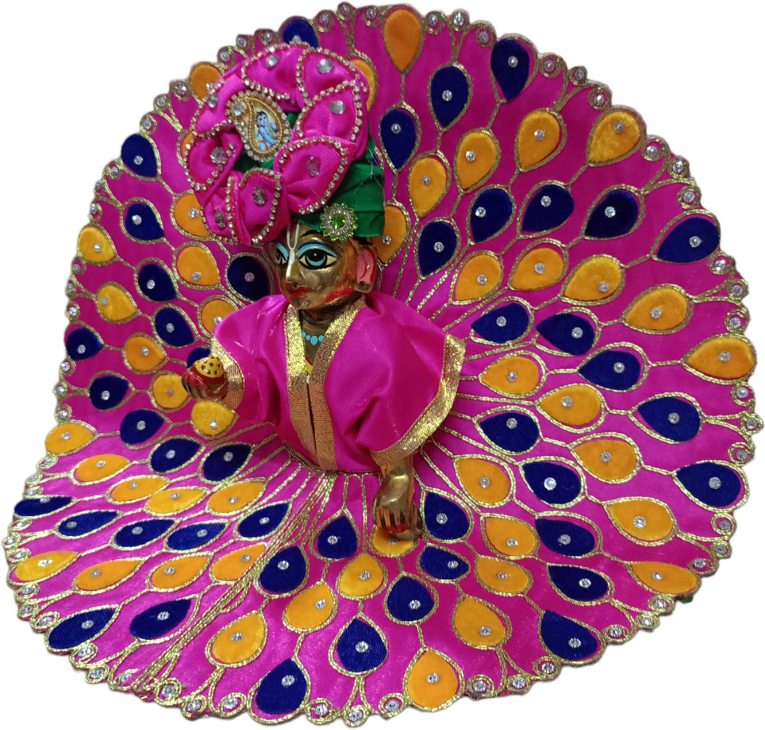 nini Laddu Gopal Ji Thakur Ji 6 NO Designer Dress with Pagdi Dress