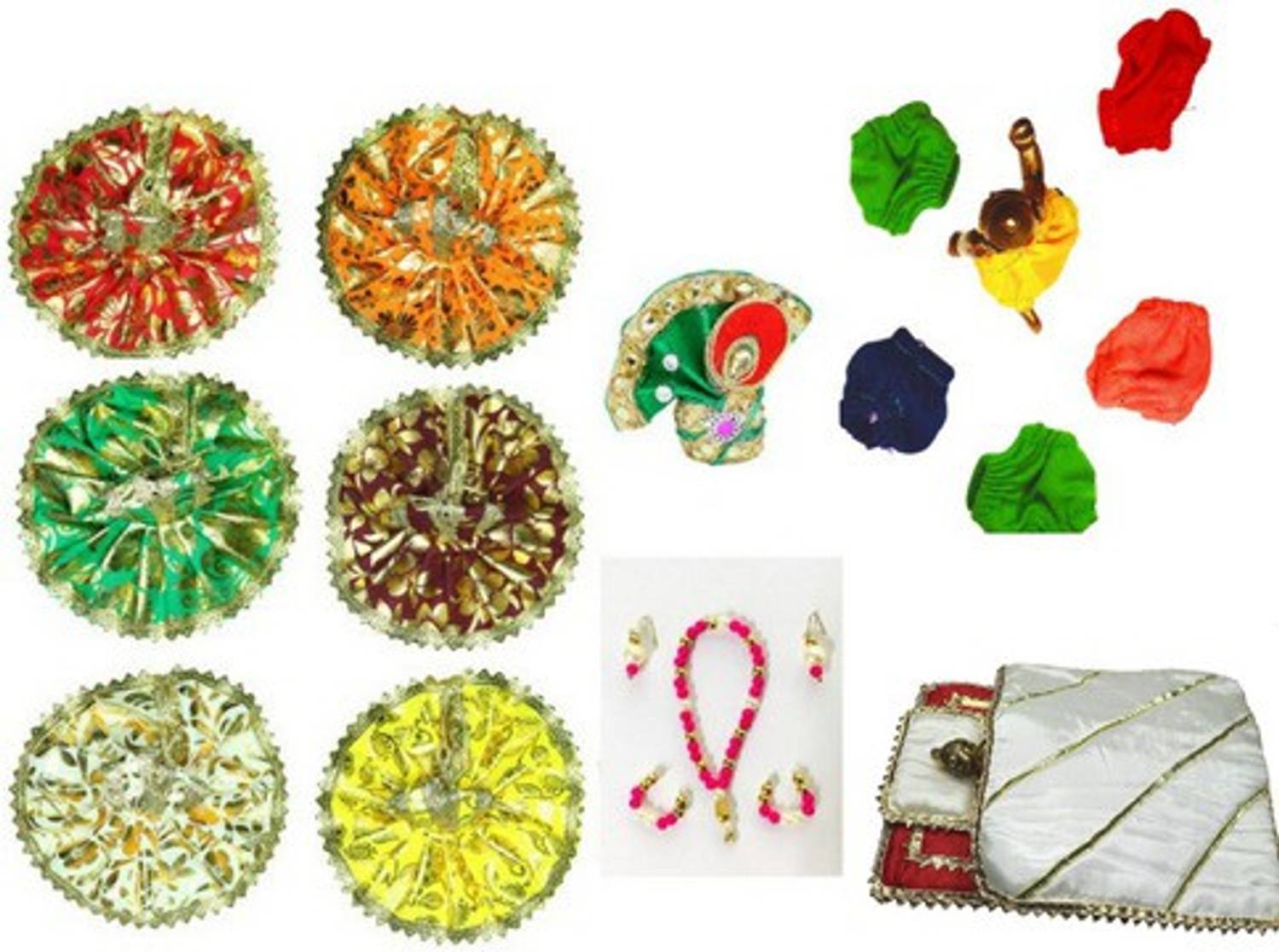 RRR HANDICRAFTS Stylish Laddu Gopal, Kanha Ji dress, with complete shringar (Pack Of 14), Size (1to2) Dress
