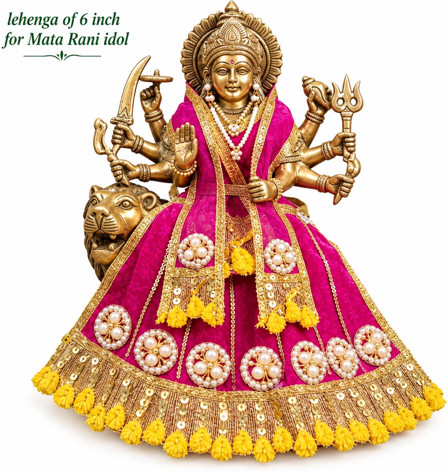 samdiva Mata Rani Fancy poshak of—6 inches for Navratri. Dress
