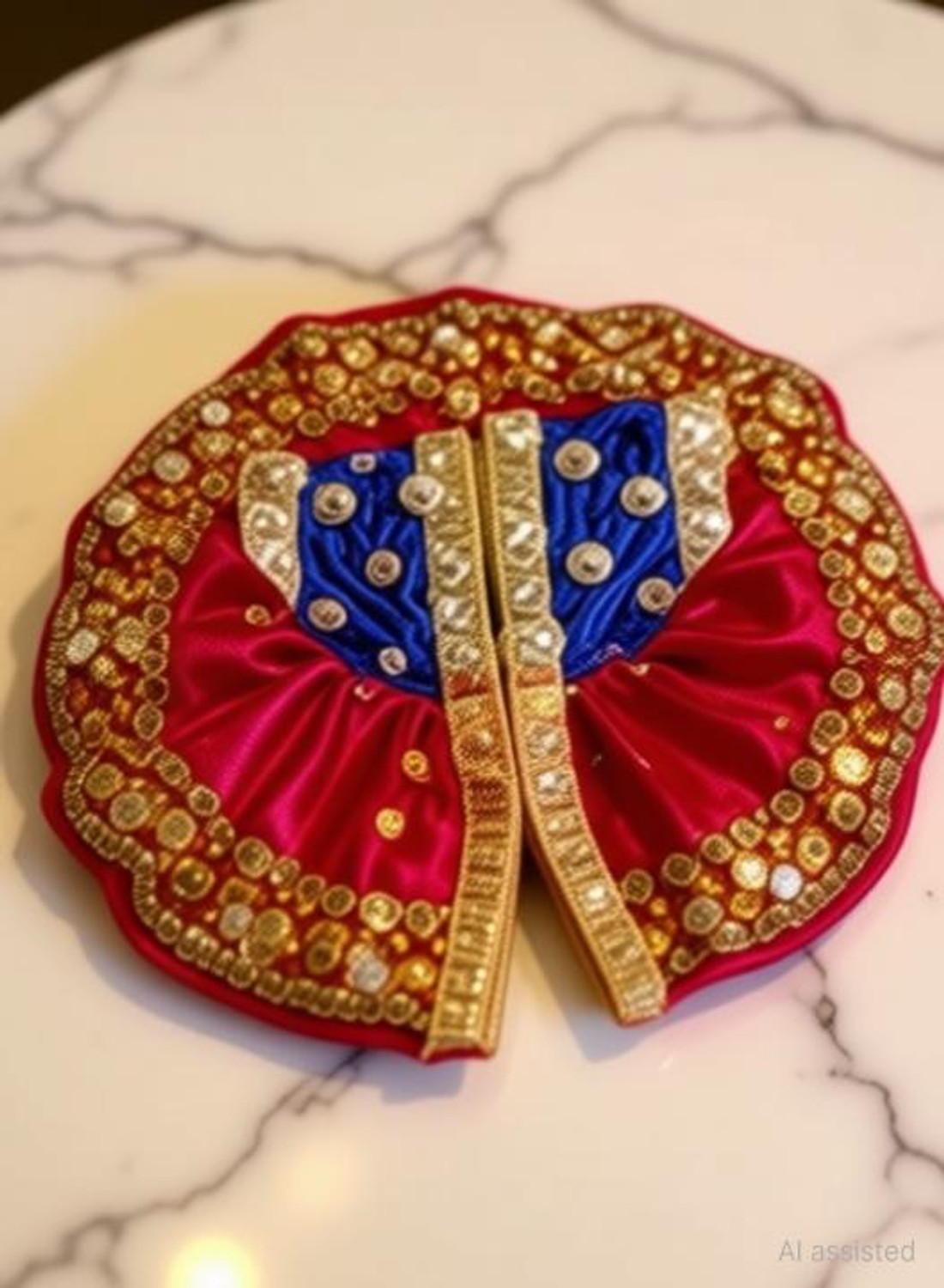 Image of gofii (Package of 21), Size-0 12-Laddu Gopal Dress With 6-Napy, 2-Mukut Set, 1 Cushion Dress