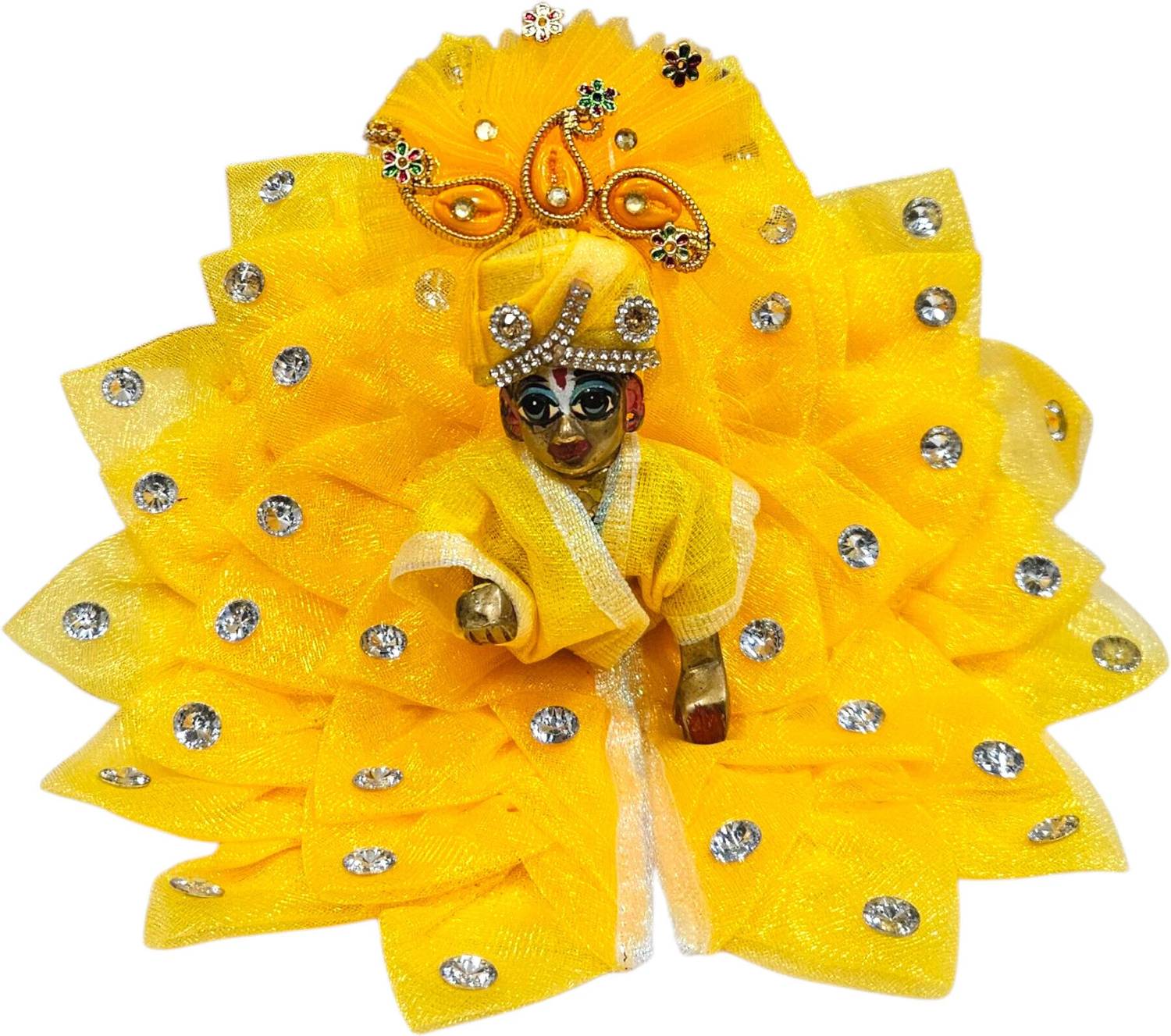 DivyaDrush 4 No Laddu Gopal Ji Thakur Ji Kanha ji Yellow Dress with Pagdi Dress