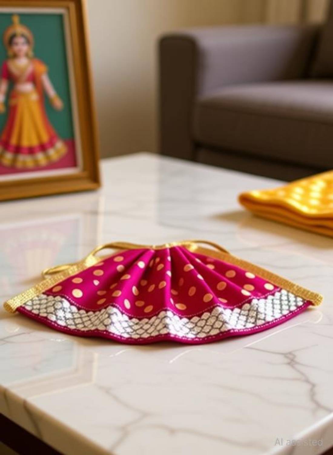 ARISERS Maa Durga / Lakshmi/ Sarasvati/, Parvati idol Dress (Silk), pack of 9 with dupatta Dress