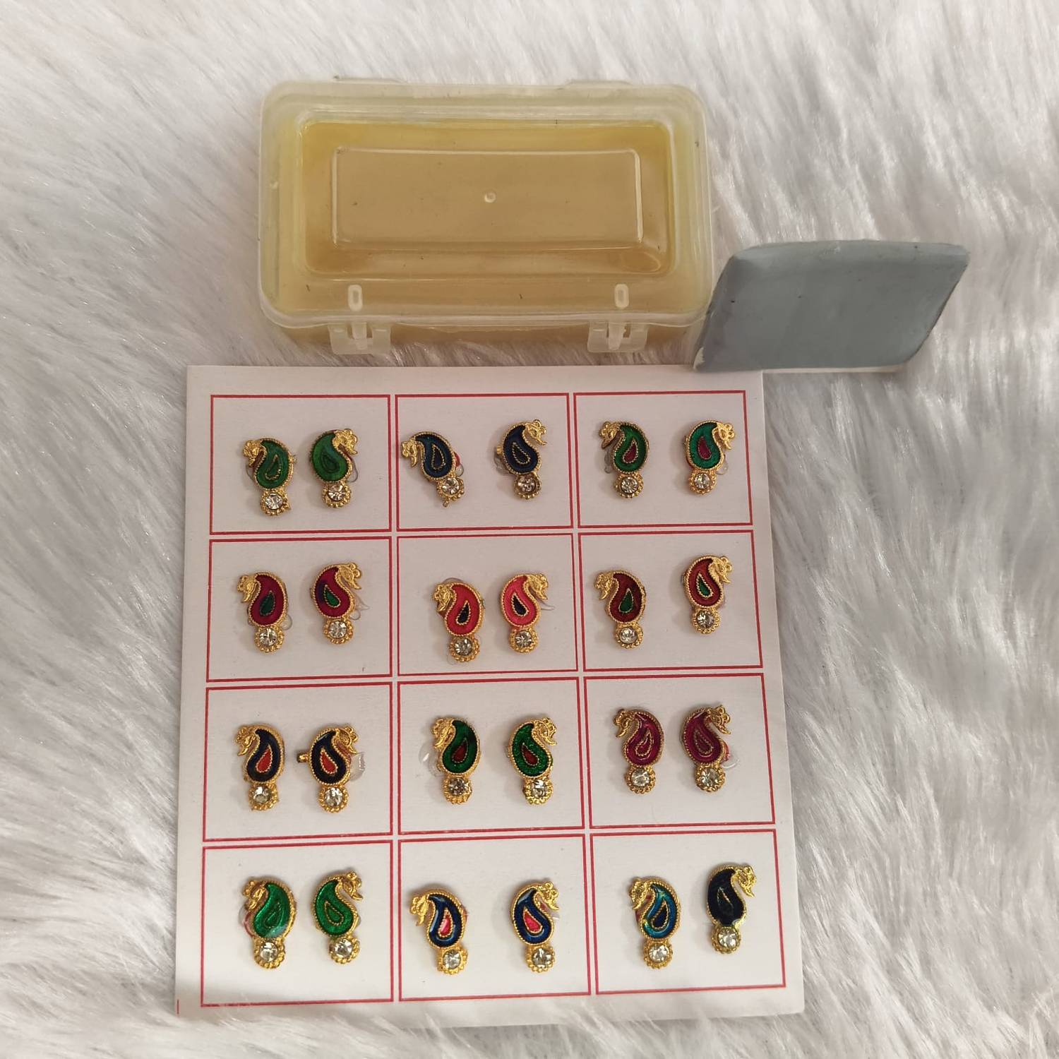 Any Fashion Laddu Gopal Ji Designer Earring with 2 different glue (12 pairs ) Deity Ornament