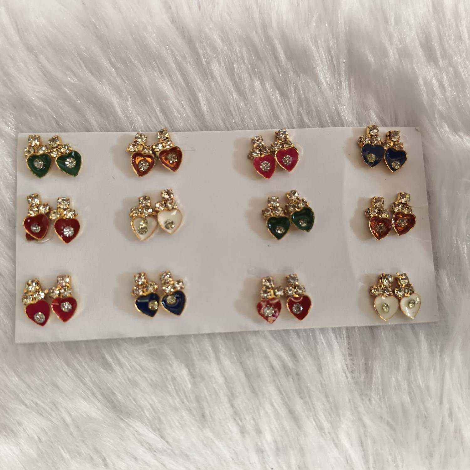 Any Fashion Laddu Gopal Stone Earring with 2 Types Glue(Pack of 12 Pairs) Deity Ornament