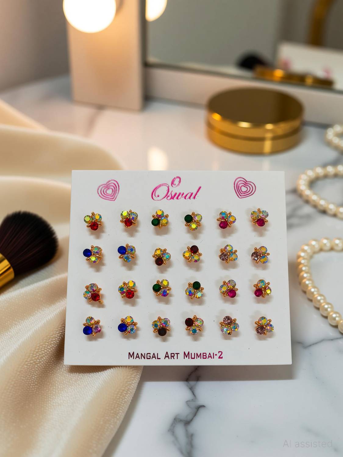 Any Fashion Multi Color Earring Shringar set Earrings for Laddu Gopal & Radha Krishna Idol Deity Ornament