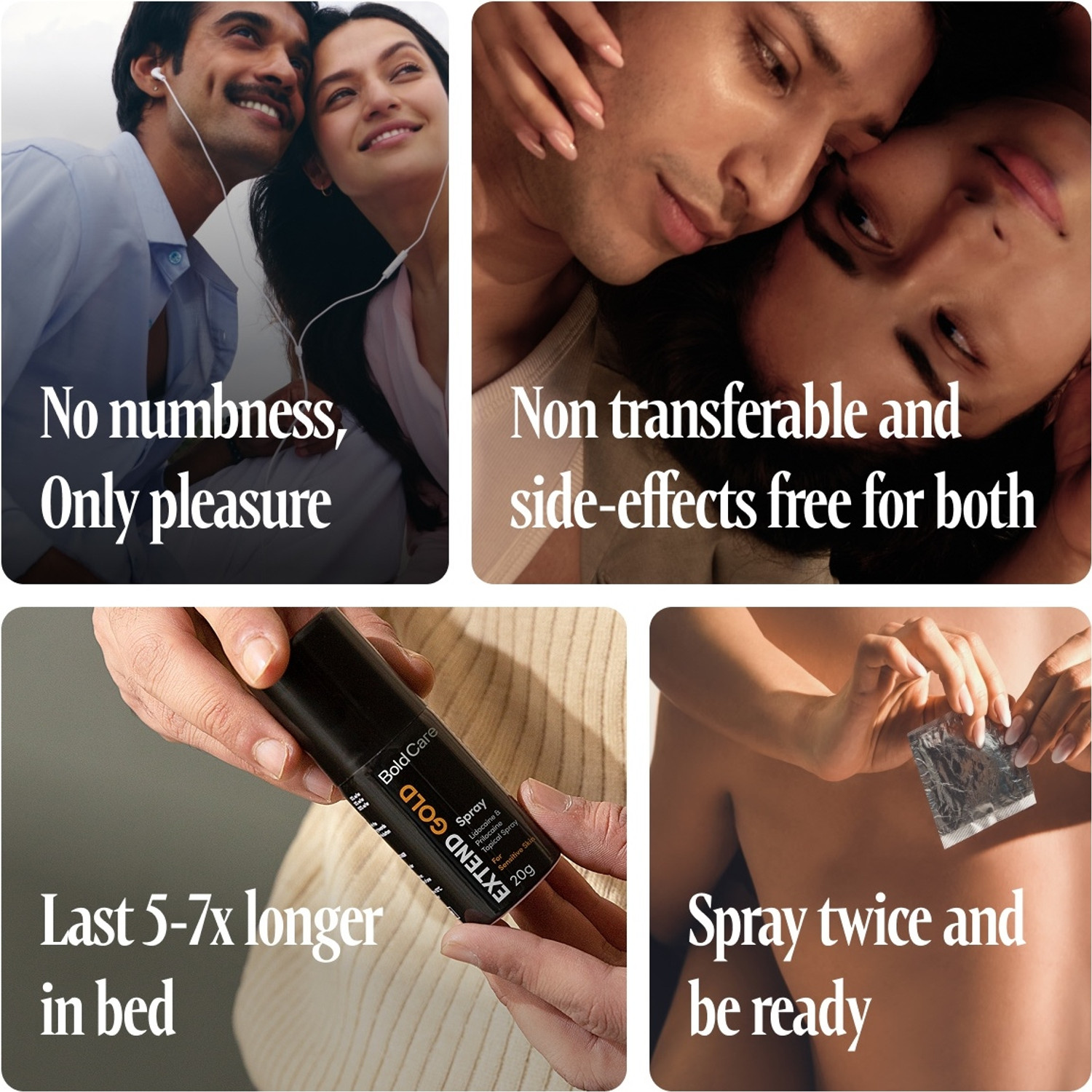 Image of Bold Care Extend Gold Lidocaine & Prilocaine Topical Spray For Sensitive Skin