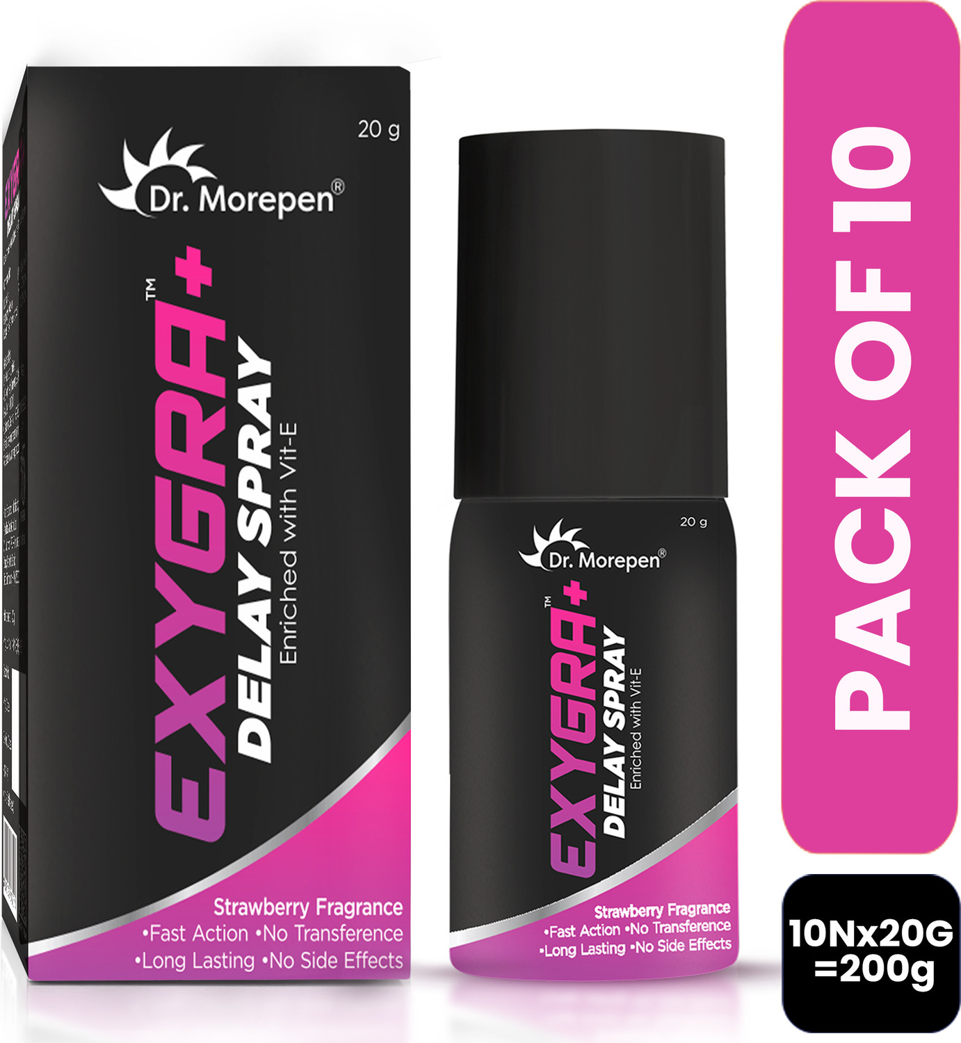 Image of Dr. Morepen Exygra+ Dealy Spray For Men (Pack of 10) Black