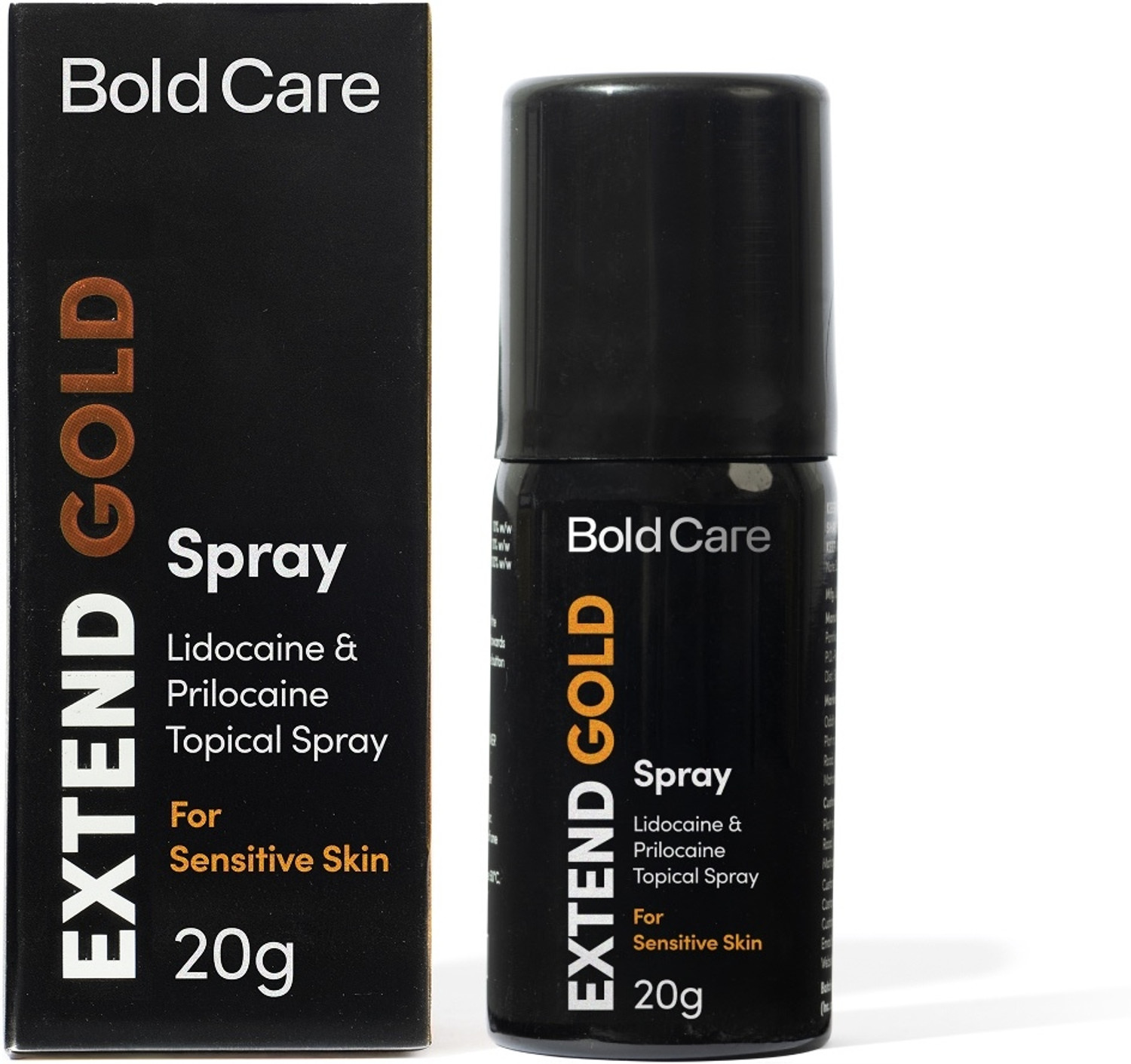 Image of Bold Care Extend Gold Lidocaine & Prilocaine Topical Spray For Sensitive Skin