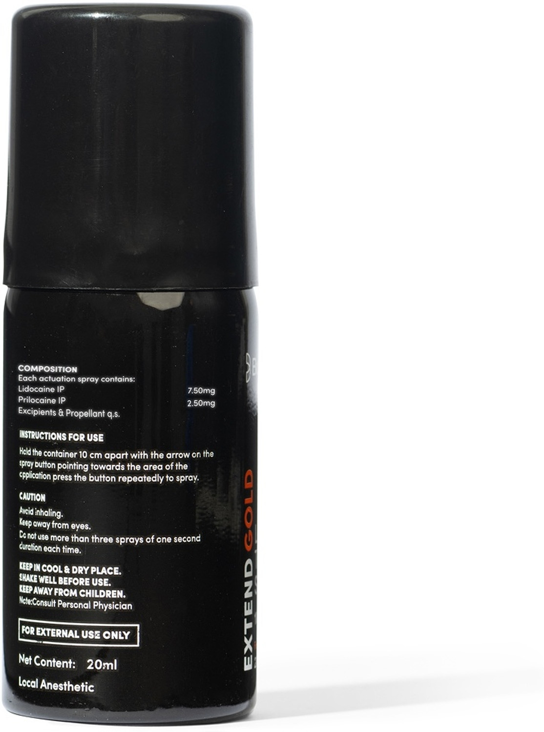 Image of Bold Care Extend Gold Lidocaine & Prilocaine Topical Spray For Sensitive Skin