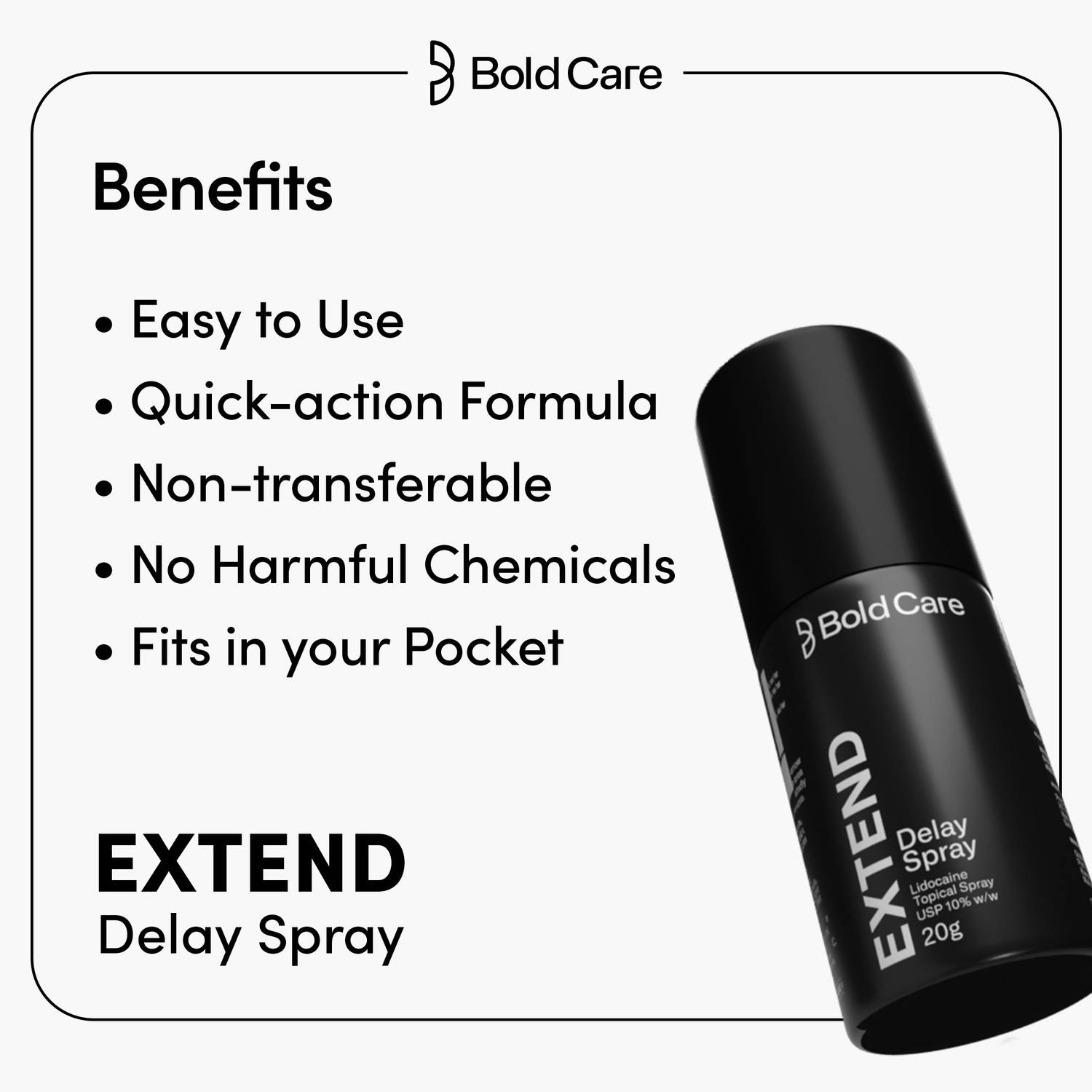 Bold Care Extend Delay Lidocaine Topical Spray - Image 5