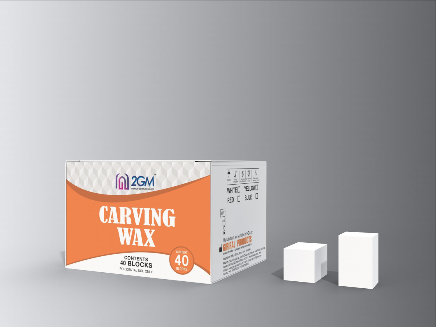 Image of 2GM Dental Carving White Paraffin Wax 40 blocks pack of 200 gms.