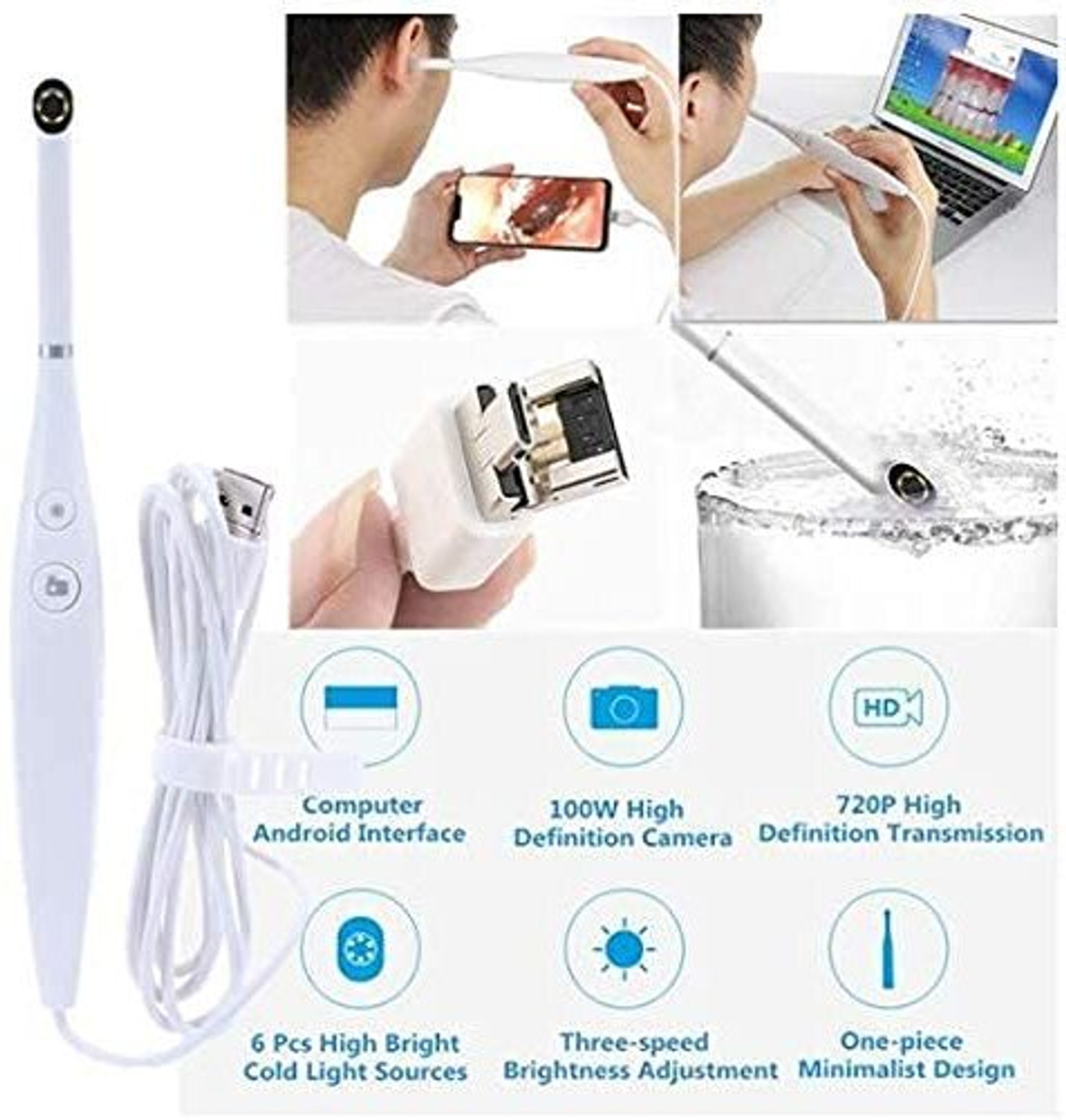 Image of QAWACHH 6 LED Dental Intraoral Check Digital Micro Camera Professional Dental Camera Teeth
