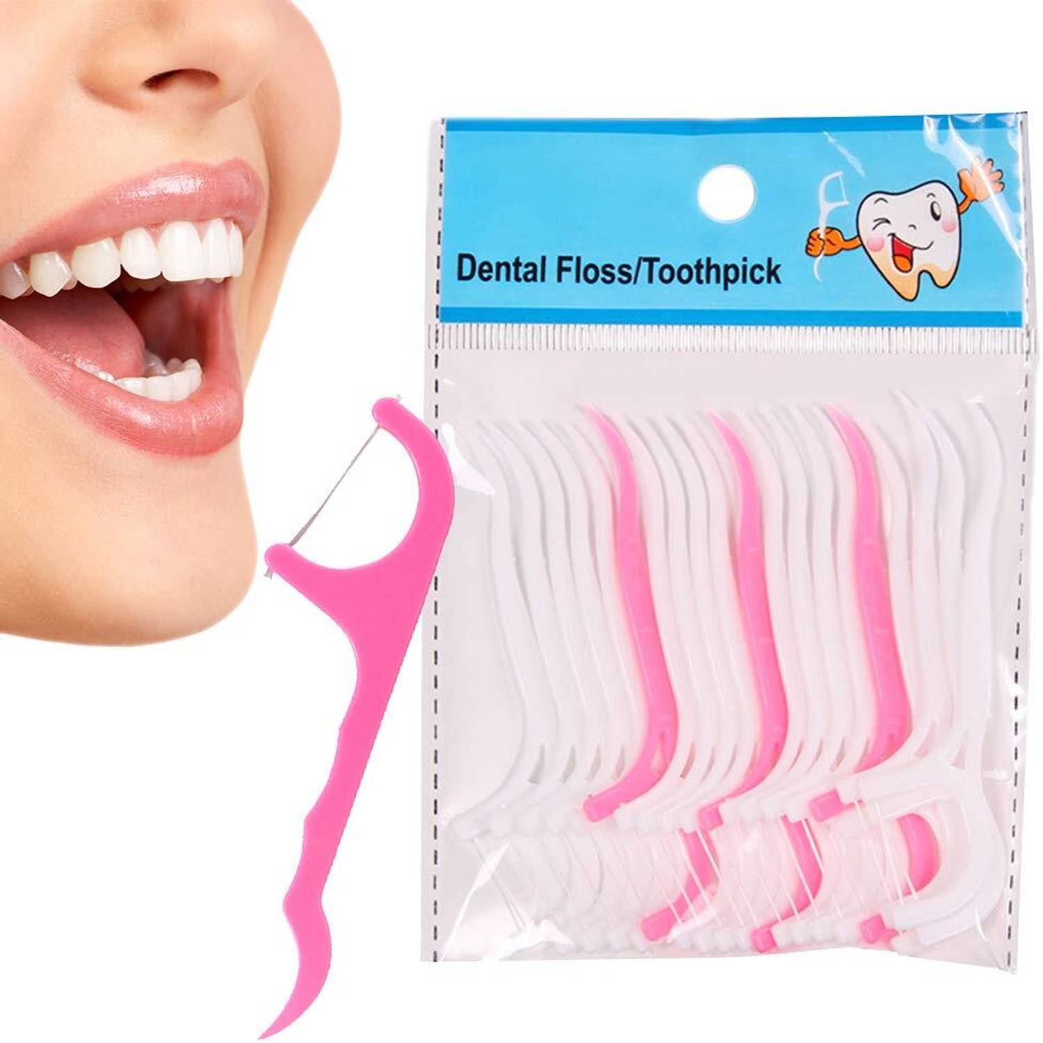 BALKRISHNA ENTERPRISE Oral Gum Teeth Clean Floss Thread Dental Nylon Wire Flosses Plastic Toothpicks