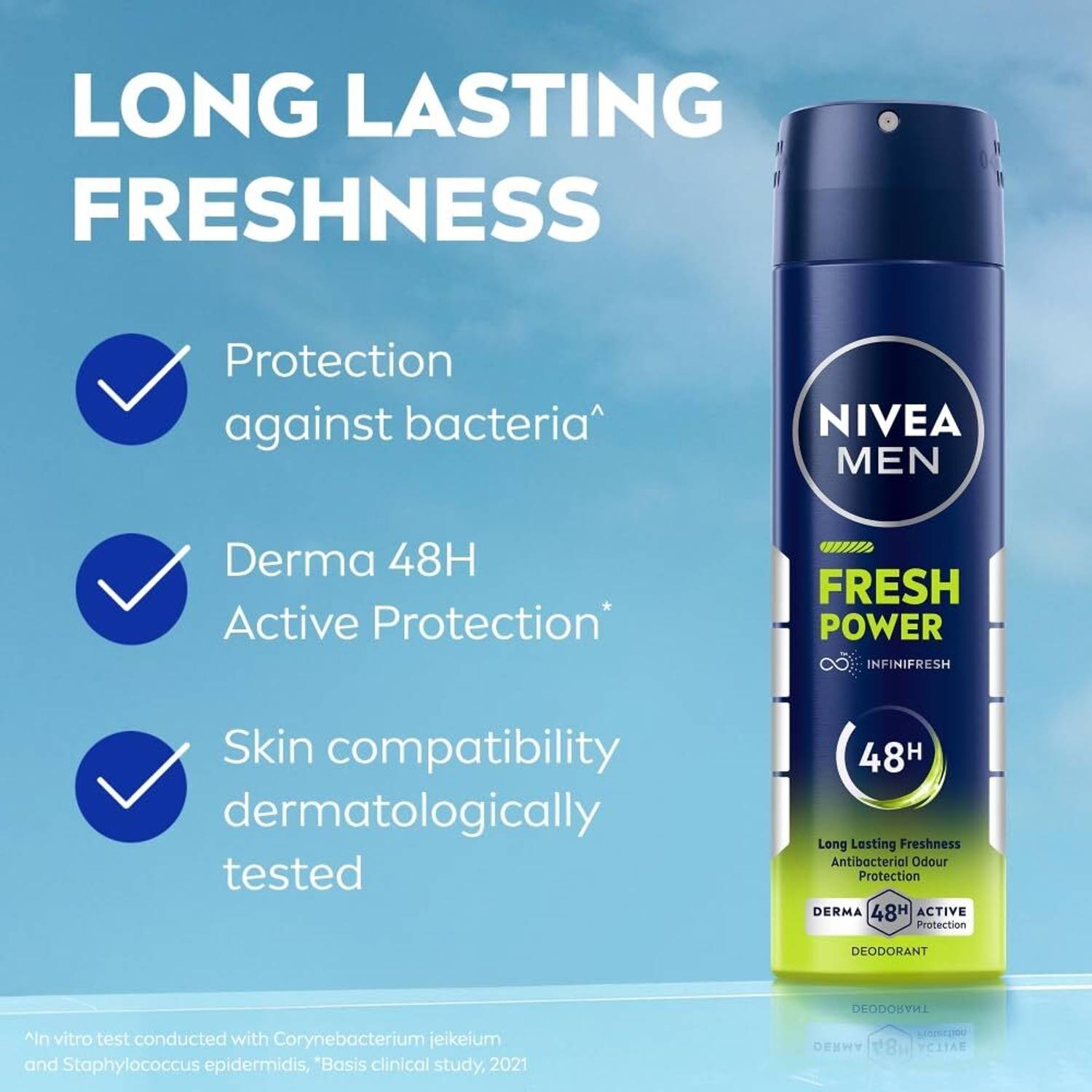 NIVEA Fresh Power Deodorant Spray Pack of 2 · 150 ml (300 ml total) - Image 3